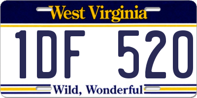 WV license plate 1DF520