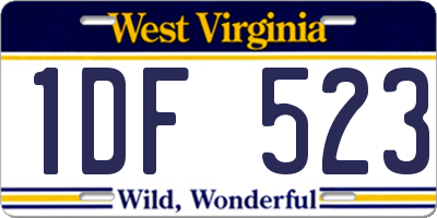 WV license plate 1DF523