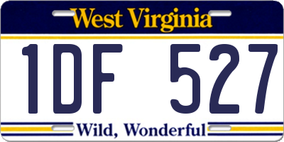 WV license plate 1DF527