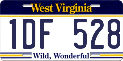 WV license plate 1DF528