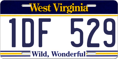 WV license plate 1DF529