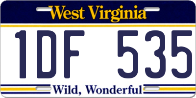 WV license plate 1DF535