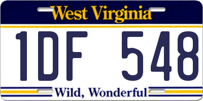WV license plate 1DF548