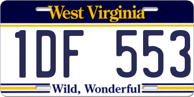 WV license plate 1DF553
