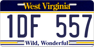 WV license plate 1DF557