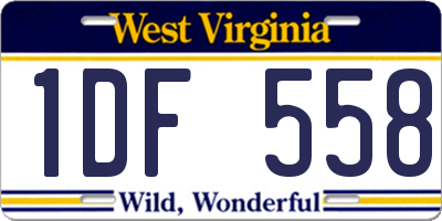 WV license plate 1DF558