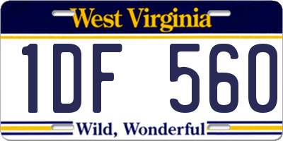 WV license plate 1DF560