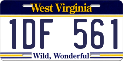 WV license plate 1DF561