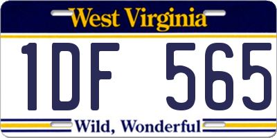 WV license plate 1DF565