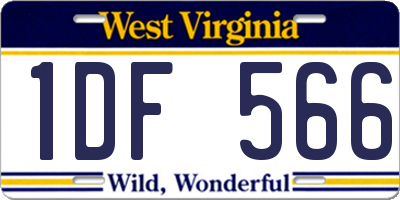 WV license plate 1DF566