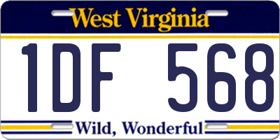 WV license plate 1DF568