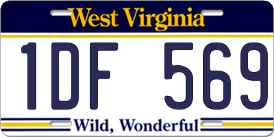 WV license plate 1DF569