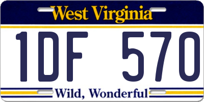 WV license plate 1DF570