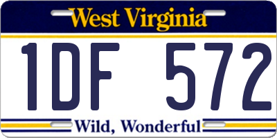 WV license plate 1DF572