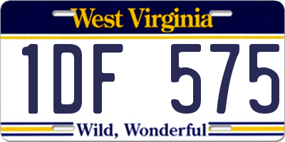 WV license plate 1DF575