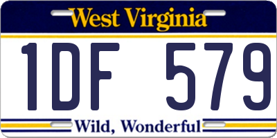 WV license plate 1DF579