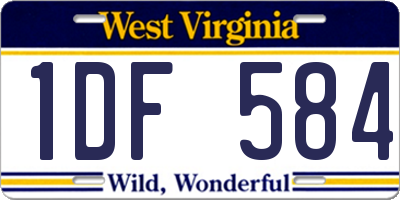 WV license plate 1DF584