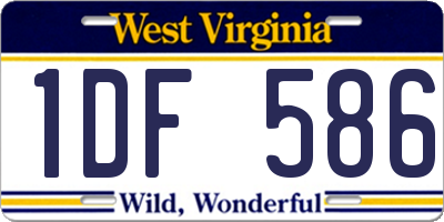 WV license plate 1DF586