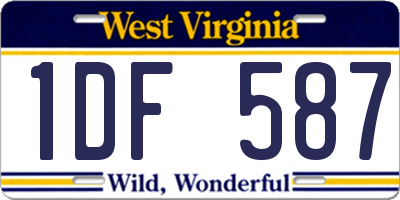 WV license plate 1DF587