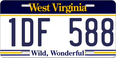 WV license plate 1DF588