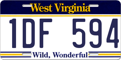 WV license plate 1DF594