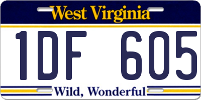 WV license plate 1DF605