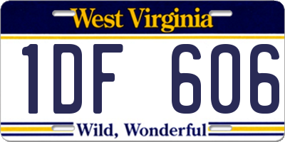 WV license plate 1DF606