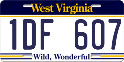 WV license plate 1DF607