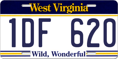 WV license plate 1DF620