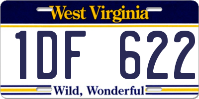 WV license plate 1DF622