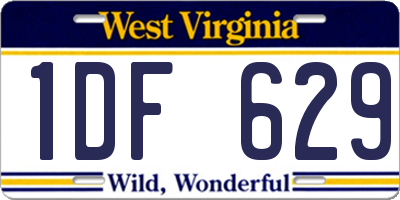 WV license plate 1DF629