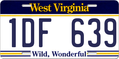 WV license plate 1DF639