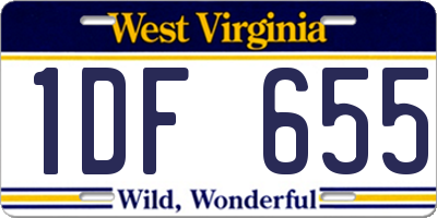 WV license plate 1DF655