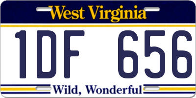 WV license plate 1DF656