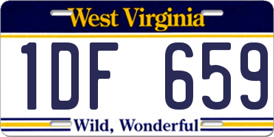 WV license plate 1DF659