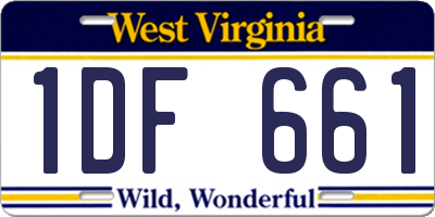 WV license plate 1DF661