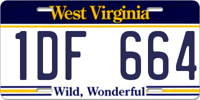 WV license plate 1DF664
