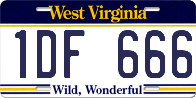 WV license plate 1DF666