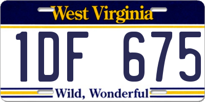 WV license plate 1DF675