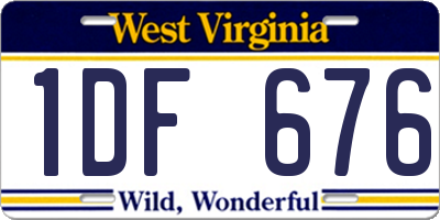 WV license plate 1DF676