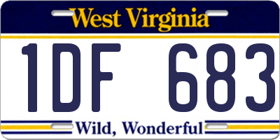 WV license plate 1DF683