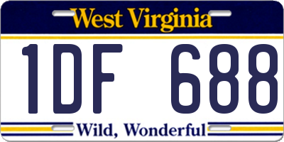 WV license plate 1DF688