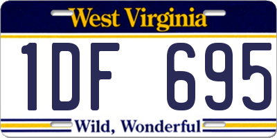 WV license plate 1DF695