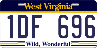 WV license plate 1DF696
