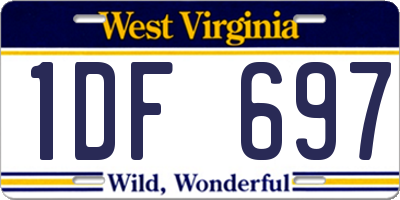 WV license plate 1DF697