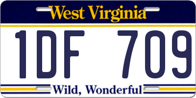 WV license plate 1DF709