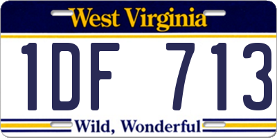 WV license plate 1DF713