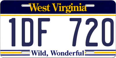 WV license plate 1DF720