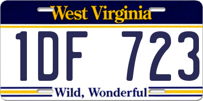 WV license plate 1DF723