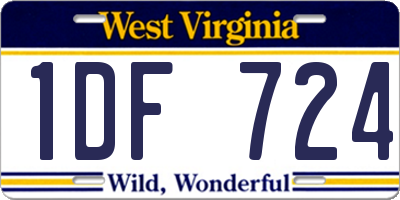 WV license plate 1DF724